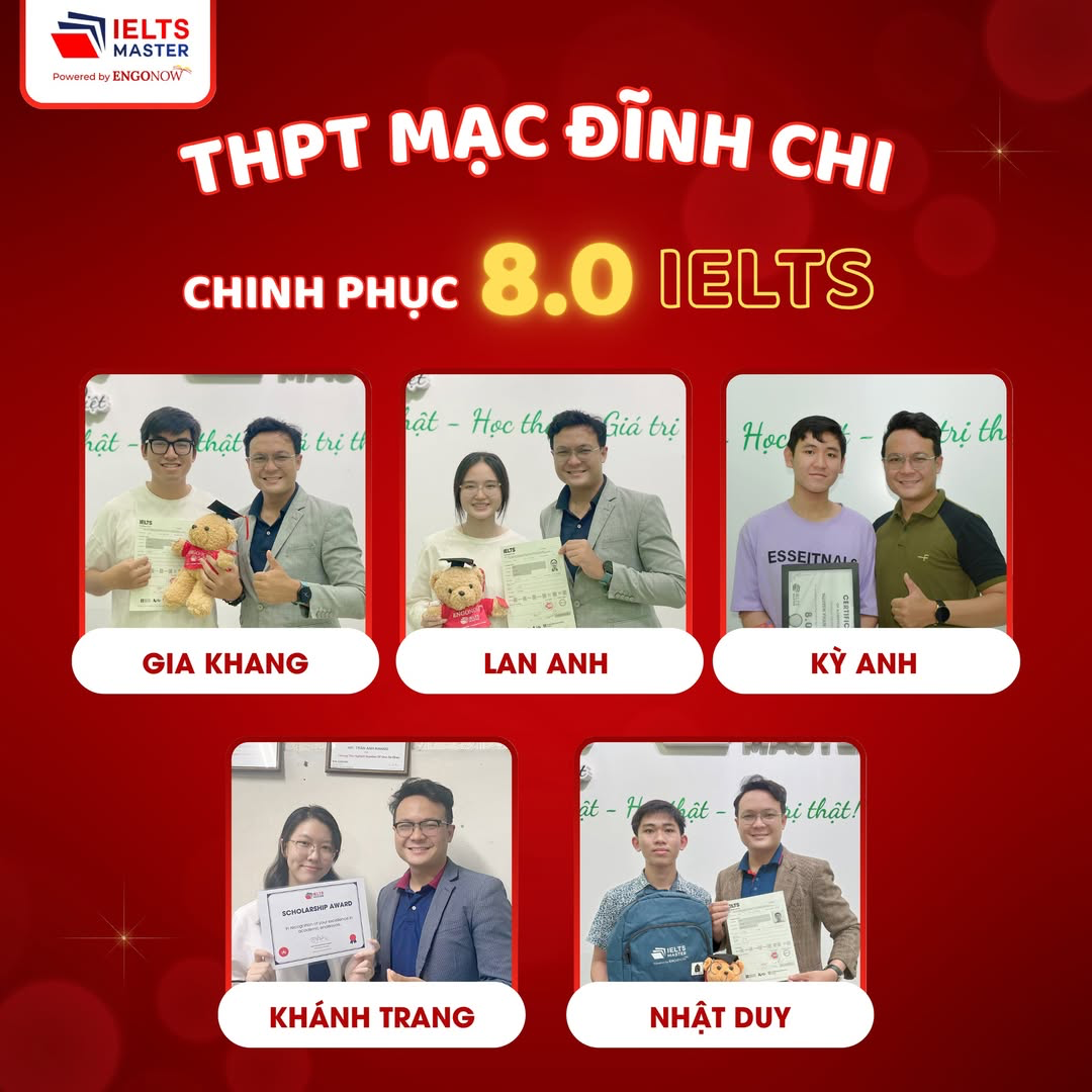 Vinh danh học viên 8.0 IELTS