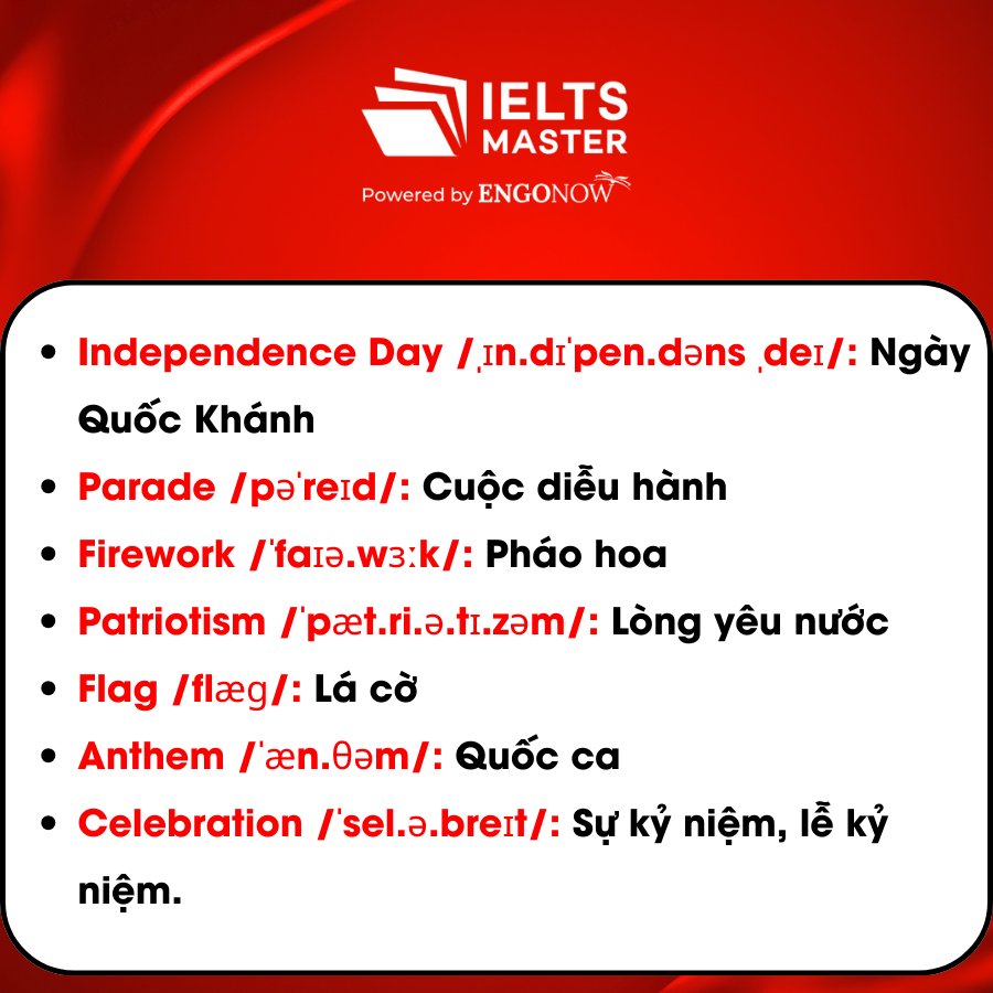 vocabulary lễ Quốc Khánh