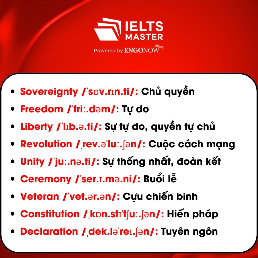 vocabulary lễ Quốc Khánh