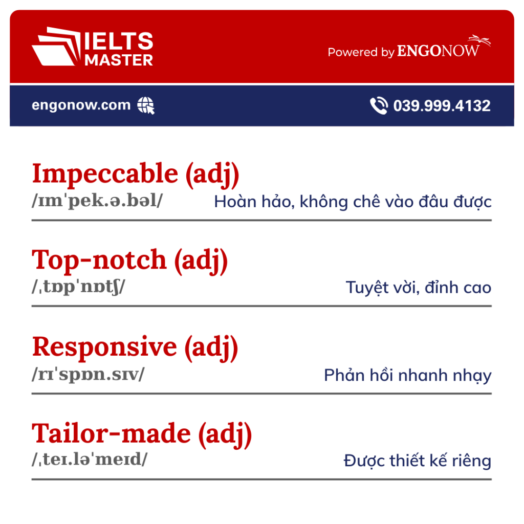 từ vựng tiếng Anh chủ đề service