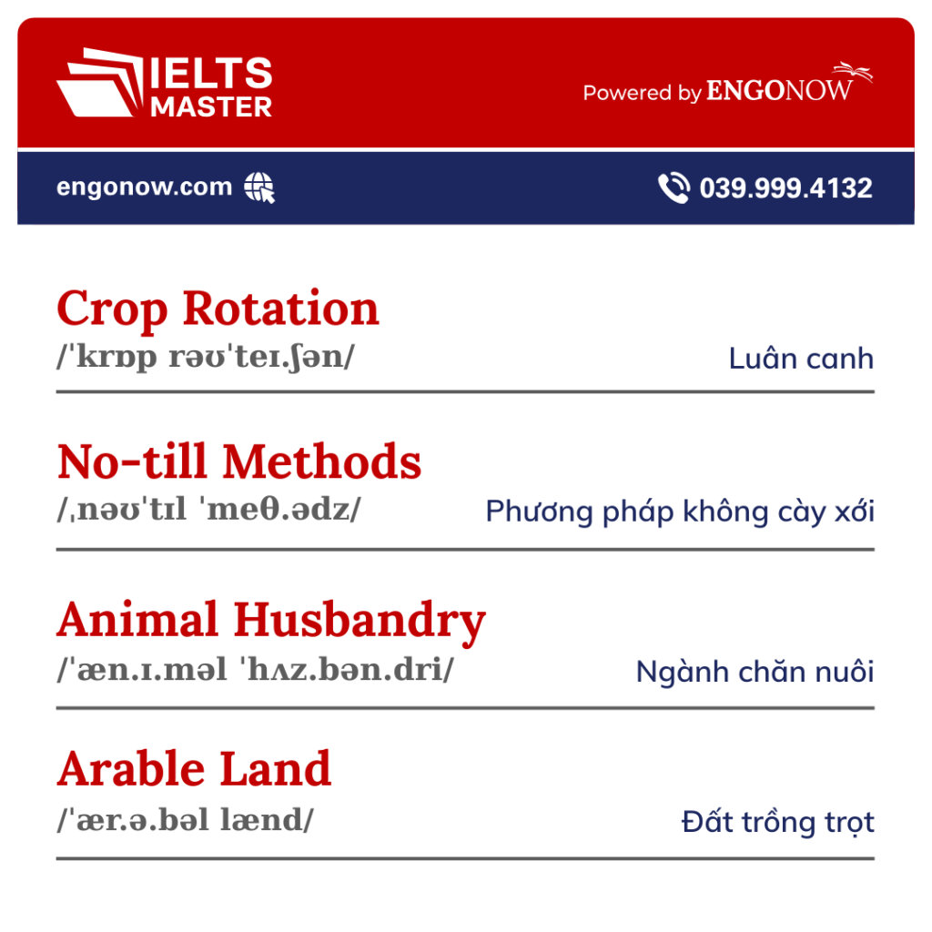 từ vựng tiếng Anh chủ đề nông nghiệp