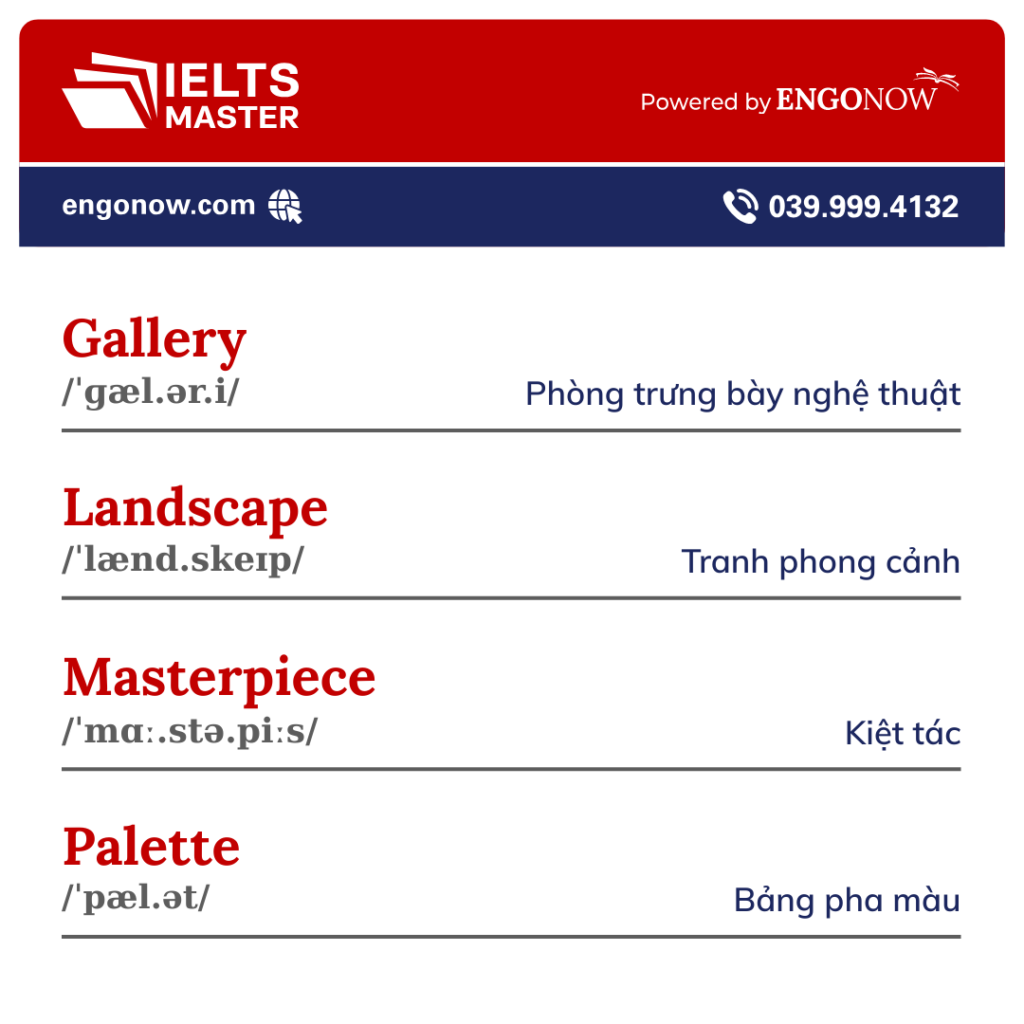 từ vựng chủ đề nghệ thuật