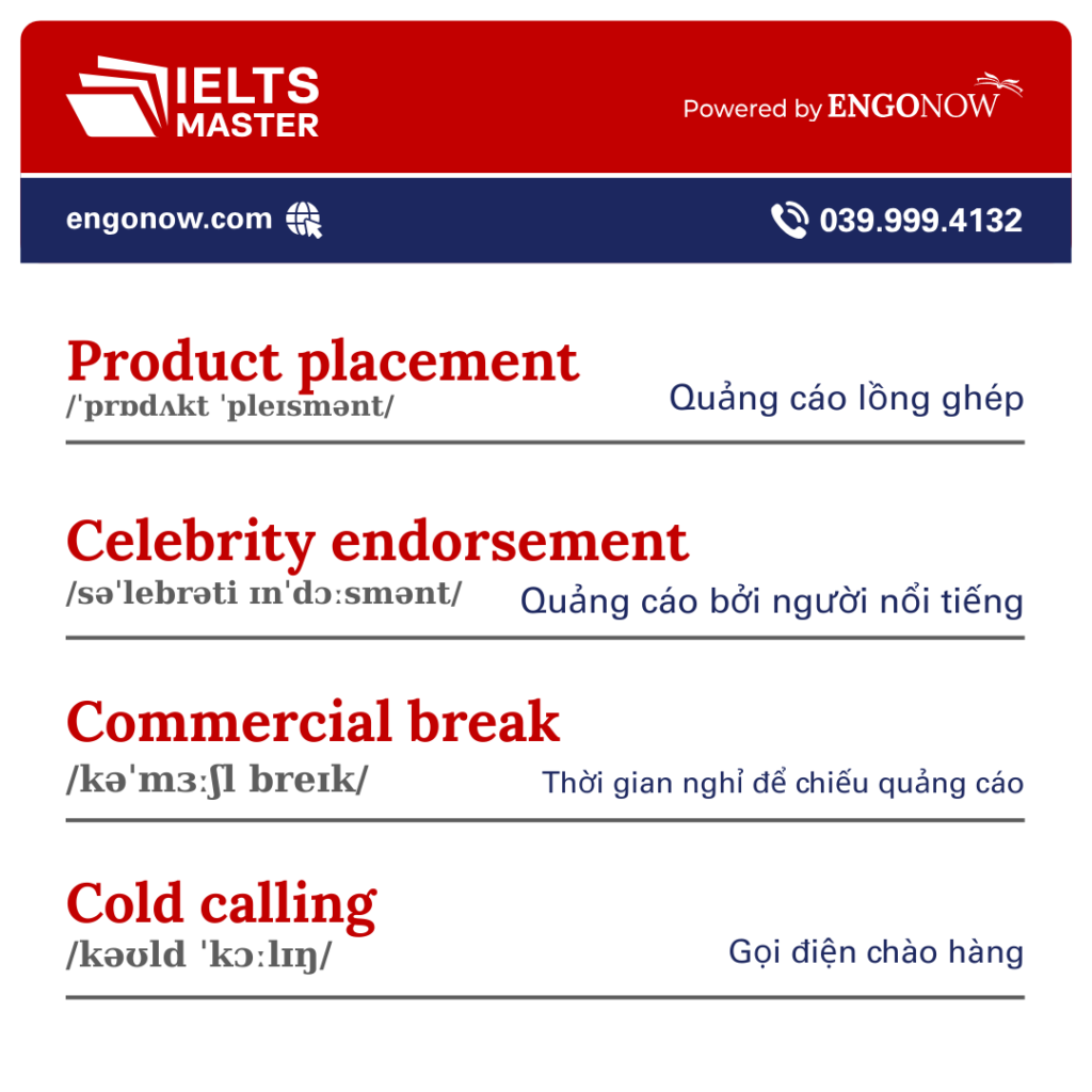 từ vựng collocations chủ đề Advertising