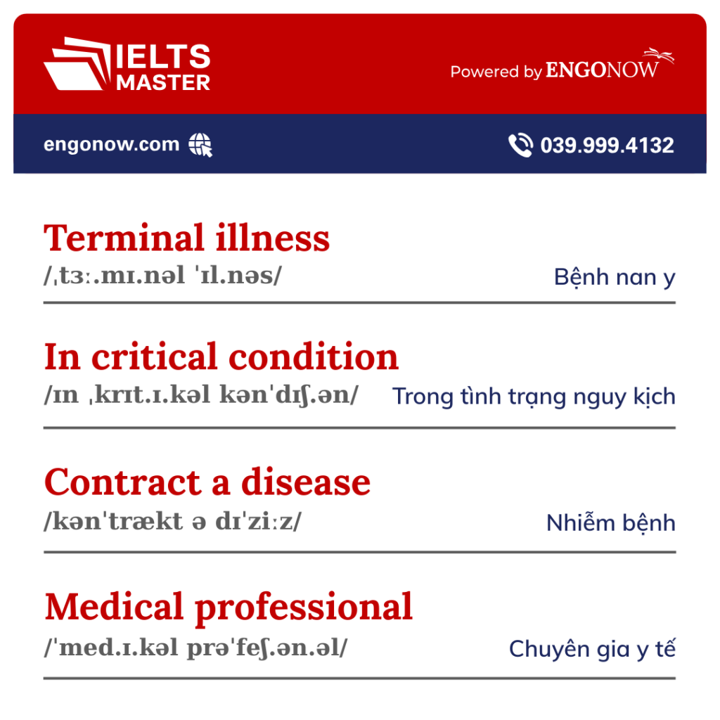 từ vựng collocations chủ đề healthcare