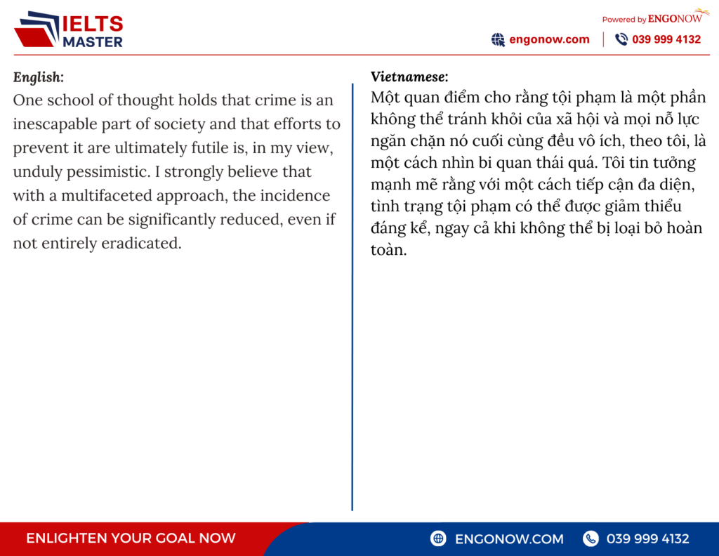 bài mẫu IELTS Writing Task chủ đề Crime