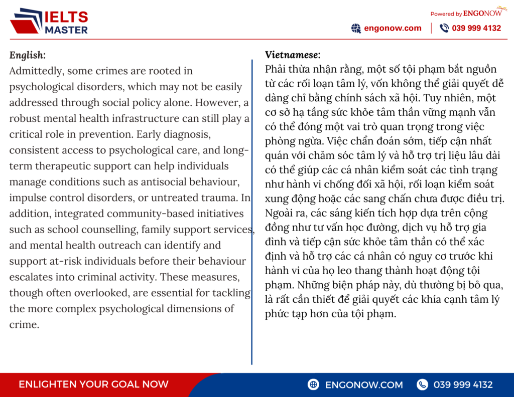 bài mẫu IELTS Writing Task chủ đề Crime