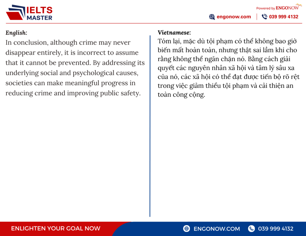 bài mẫu IELTS Writing Task chủ đề Crime