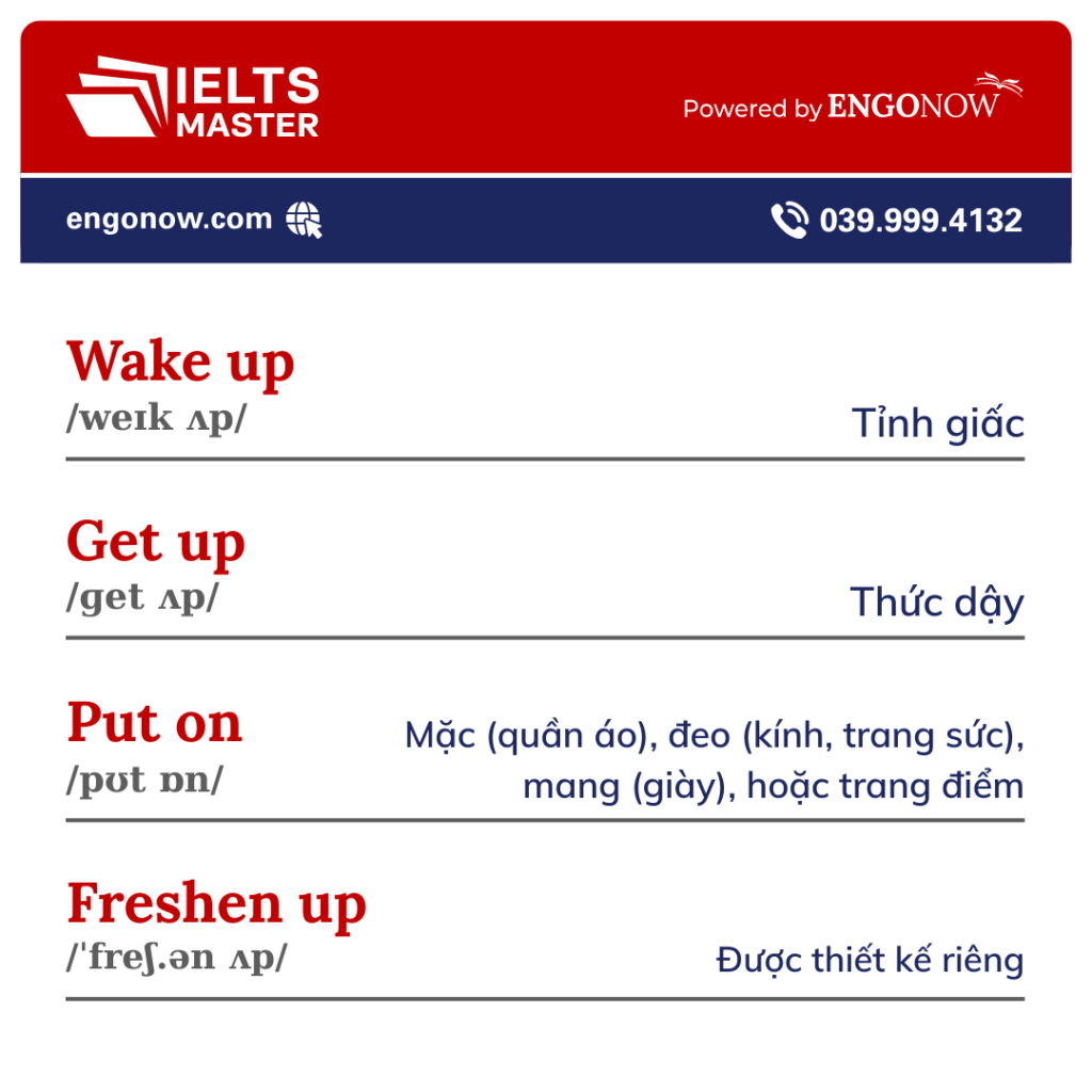 từ vựng phrasal verb chủ đề daily life