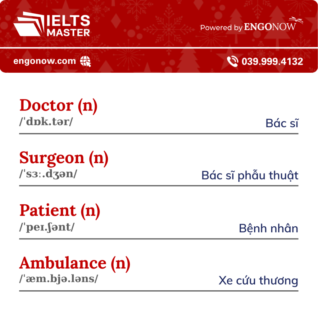 từ vựng chủ đề hospital