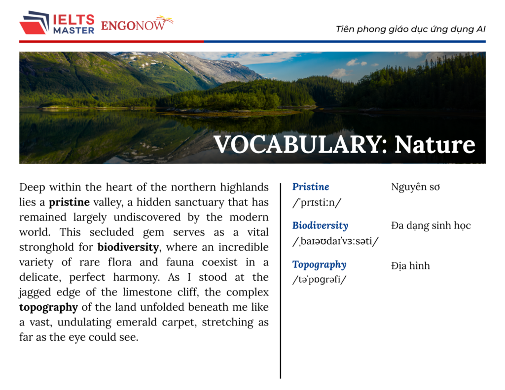 từ vựng tiếng Anh chủ đề Nature