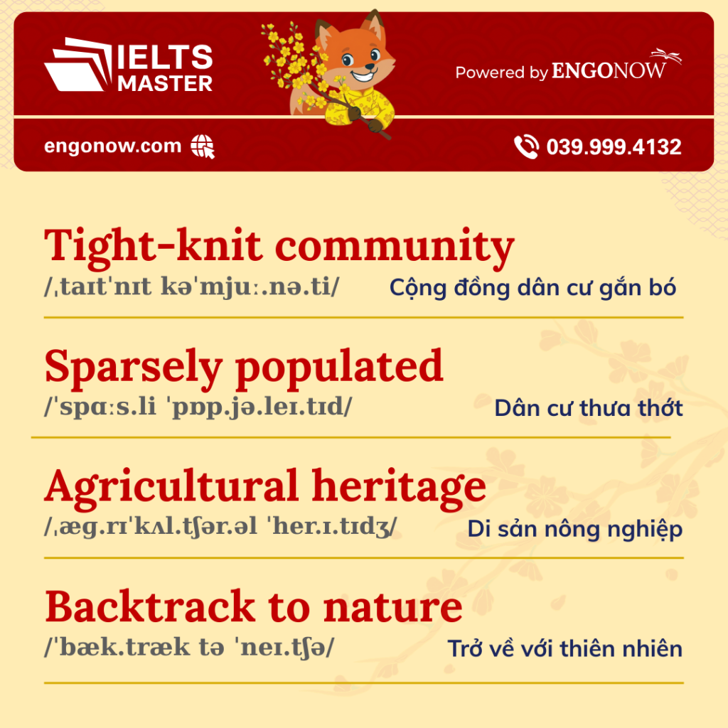 từ vựng collocatons chủ đề "Rural Living"