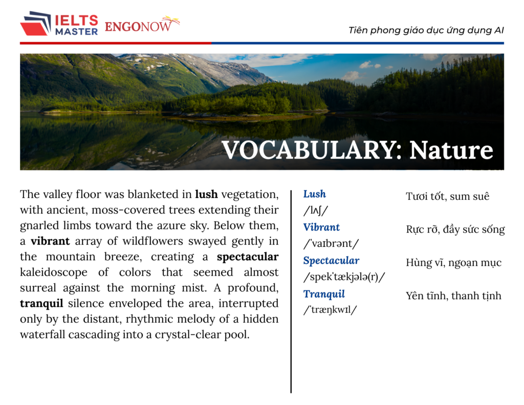 từ vựng tiếng Anh chủ đề Nature