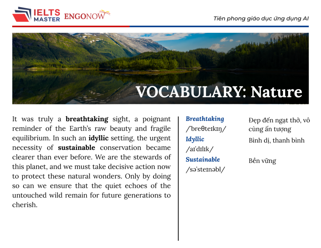 từ vựng tiếng Anh chủ đề Nature